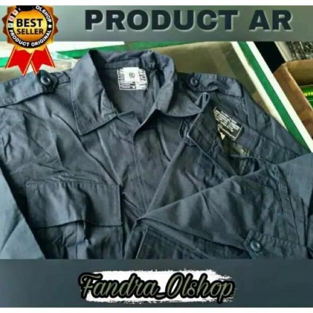 Baju Setelan Pdl Hitam Brimob Merk Ar Bahan Ripstok / Drill.