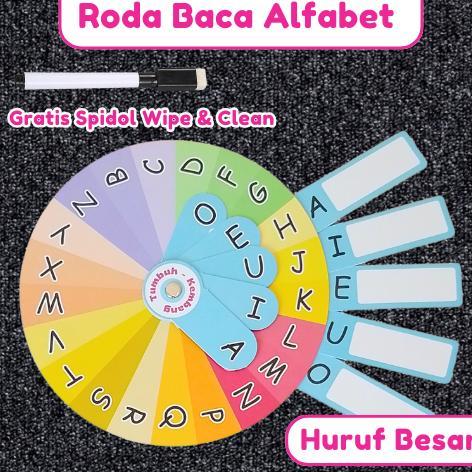 FAVORIT Roda Baca Putar Alfabet Hijaiyah Mainan Edukasi Anak Belajar Mengenal Mengeja dan Menulis Hu