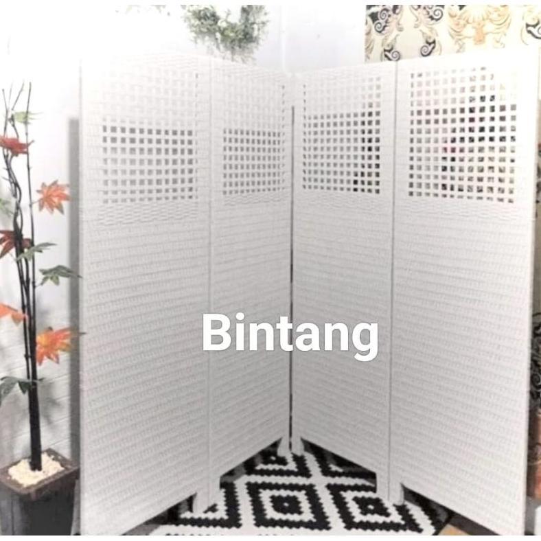4 PINTU Sketsel Pembatas Ruangan Rotan Sintetis Sekat Ruangan Minimalis Modern Murah