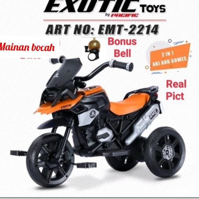 Terlaris Motor Aki Emt 2214 2In1 Aki Dan Gowes Roda Tiga Sepeda