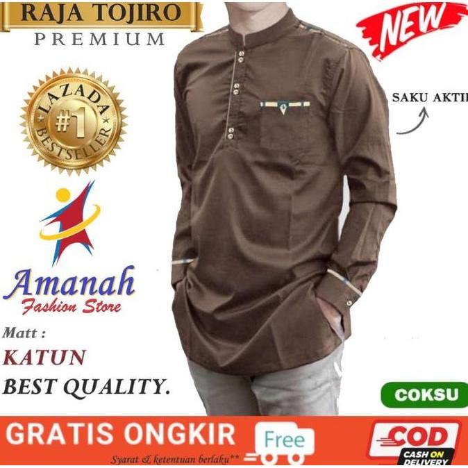 KOKO RAJA TOJIRO Premium BAJU KOKO PRIA LENGAN PANJANG MUSLIM TERBARU & TERMURAH dewasa kurta katun