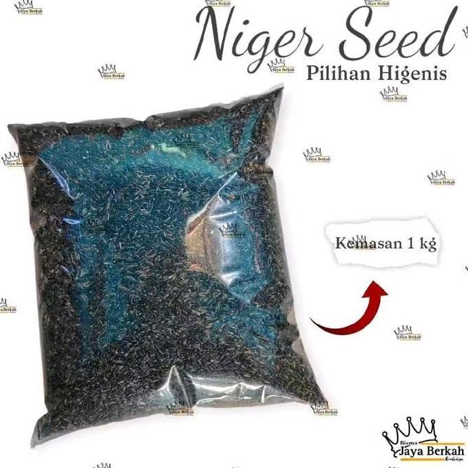 Nigerseed Kemasan 1 Kg Pakan Burung Kenari Lovebird Niger Seed Impor Allshop