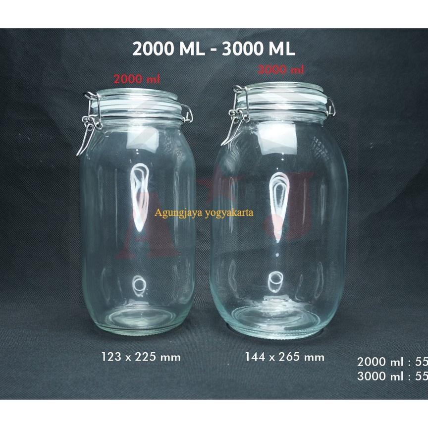 Toples Kaca/ 1000 Ml - 3000 Ml/Jar Kaca