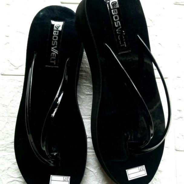 Sandal Wanita Bosvelt Wedges Original Tali Flip Flop