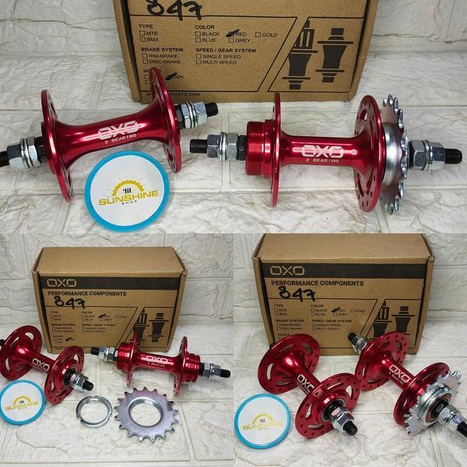 Hub Fixie BMX 32H OXO HB847 Alloy Bearing Drat Kanan Kiri Untuk Freewheel Single 1 Speed Sudah Inclu