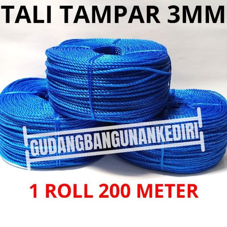 [1 Roll] Tali Tambang 3 Mm / Tali Tampar 3Mm / Tampar Ikat Barang 1 Roll / Tali Tampar Plastik