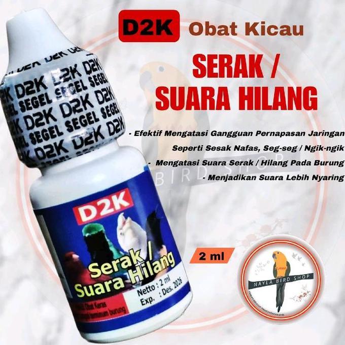 D2K Serak / Suara Hilang Obat Burung Serak Sesak Nafas Suara Hilang Membasmi Kutu Allshop