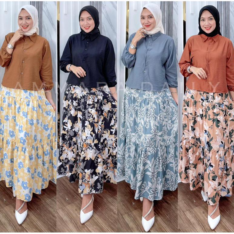 super deal ammara - safara setelan rok rayon mix pololinen