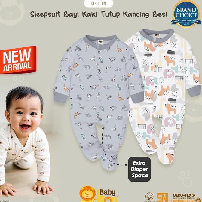 BABY LEON Sleepsuit Bayi Jumpsuit Bayi Kaki Tutup Lengan Panjang GY-052