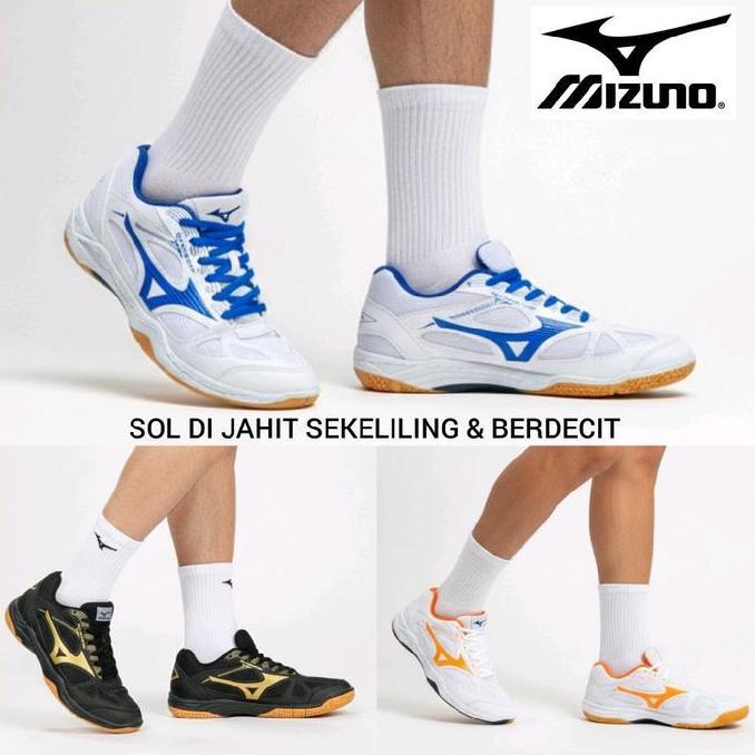 MIZUNO SEPATU BADMINTON SOL BERDECIT PRIA WANITA / SEPATU BULUTANGKIS VOLI SOL DI JAHIT SEKELILING