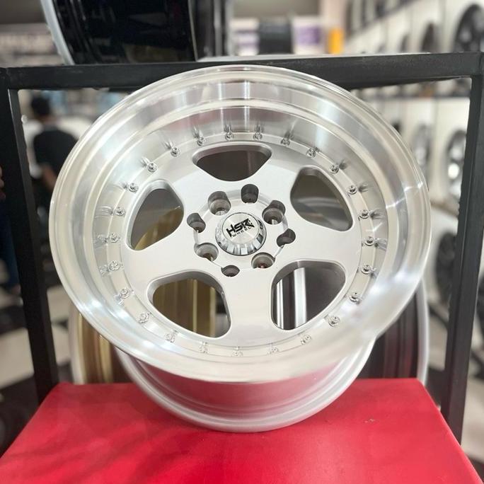 Terlaris Velg Celong Ring 15 Merek Hsr Burn Lebar 8/9 Warna Silver Machine Lip Racing Wheel