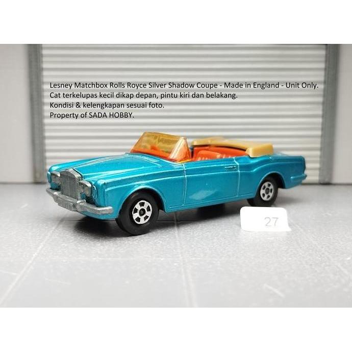 MATCHBOX LESNEY SUPERFAST NO 69 ROLLS ROYCE SILVER SHADOW COUPE MADE IN ENGLAND UNIT ONLY VINTAGE CA