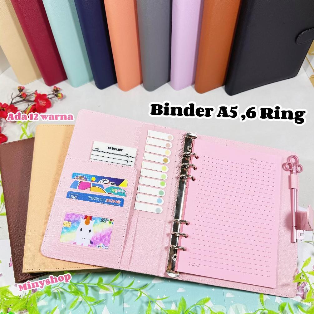 Binder Polos Eksklusif A5 6 Ring Agenda A5 Polos 6 Ring Binder A5 Polos Eksklusif Binder Kulit organ