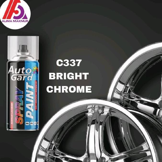 df.lestaryy - pilok pilox autogard bright chrome 300ml / cat semprot autogard / cat chrome / cat kro