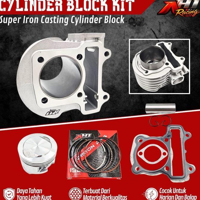 BORING BLOCK BLOK SEHER BORE UP AH1 BEAT SCOOPY SPACY KARBU 53 MM SUPER IRON CASTING BLOCK - CYLINDE