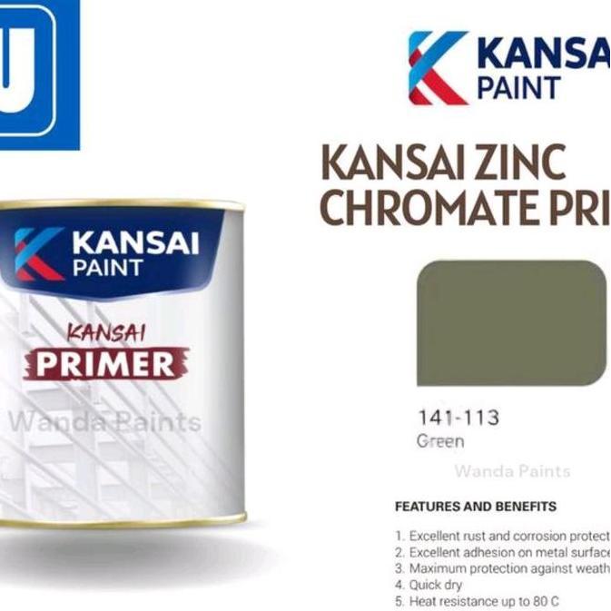 cat dasar besi  meni besi  zinckromate kansai cat dasar besi anti karat 113 green 1kg