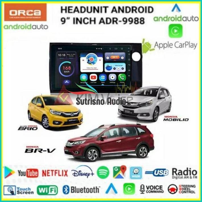 Head Unit Android Orca 9 Inch Oem Honda Brio/Mobilio/Brv