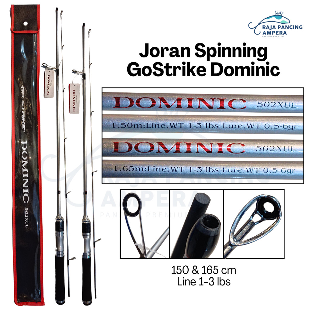 Joran Casting Go Strike Dominic XUL Stik Pancing Solid Carbon Lentur