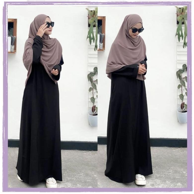 Diskon Abaya Polos Wanita / Gamis Santri Remaja Putri Terbaru Ukuran S M L Xl Xxl