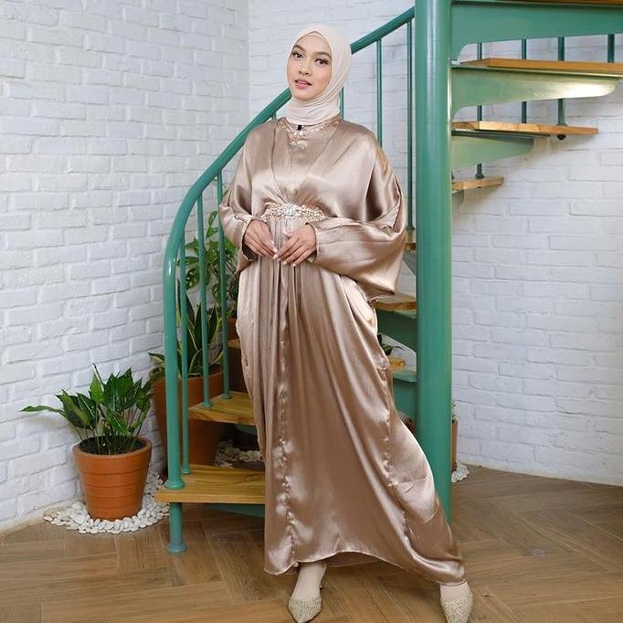 Uffa- Missnomi - Khaleeda Kaftan / Kaftan Gamis / Kaftan Lebaran / Kaftan Nita Muslim Panjang Silk P