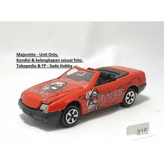 DIECAST MAJORETTE MERCEDES BENZ 500 SL CABRIOLET VAMPIRE MERAH UNIT ONLY CADATOYS