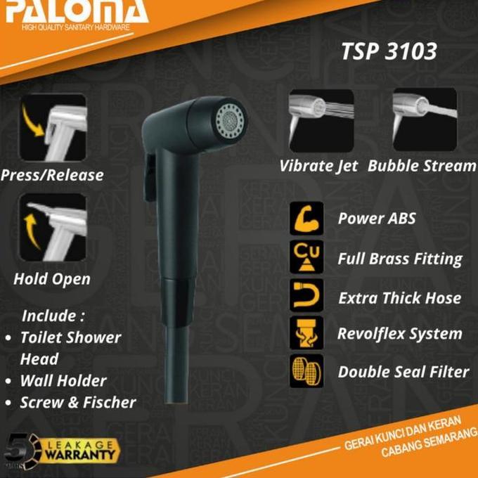 JET SHOWER HITAM PALOMA/SHOWER BINDET BLACK PALOMA/SHOWER TOILET MURAH