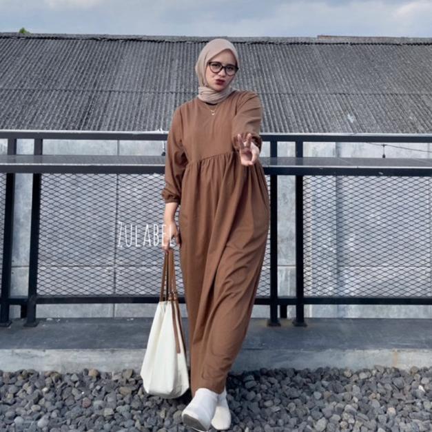 Awet Nuwa Midi Dress Katun Combed Busui Dan Non Busui
