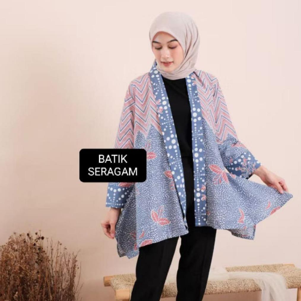 Terlaris Blezer Batik Katun Wanita Modern All Size