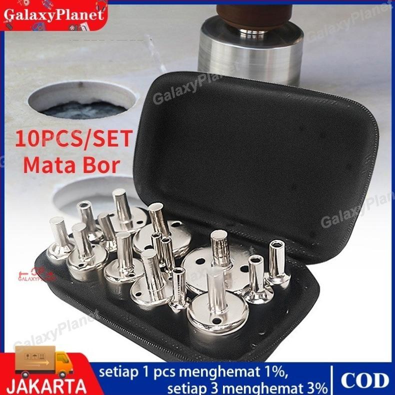 NEW Mata bor Keramik Kaca Marmer Bulat 1 Set isi  10 Pcs / Set Mata Bor Kaca Holesaw Hole Saw [terba