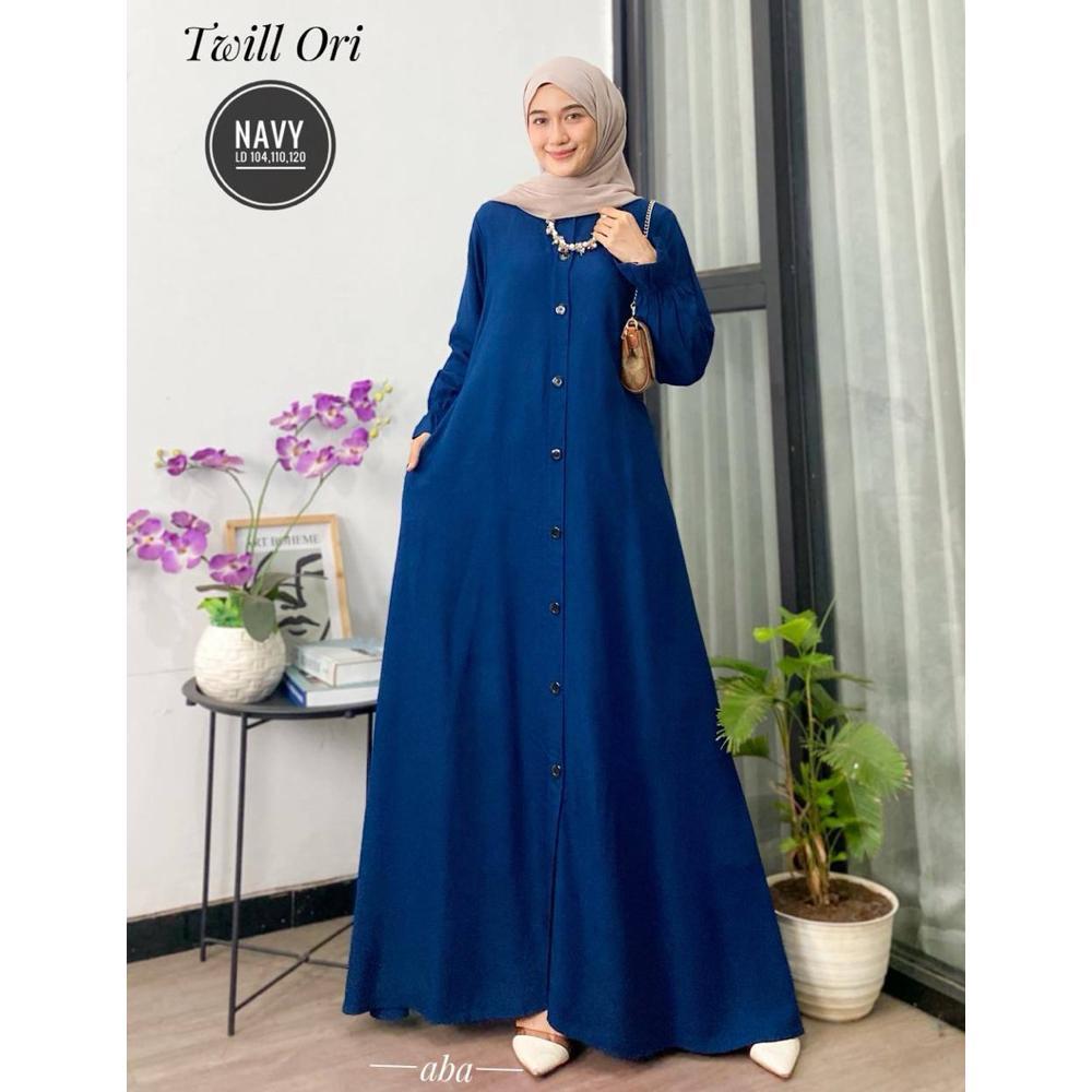 Premium Gamis Twill Ori  Gamis Polos Fashion Muslim Wanita Kekinian Terbaru