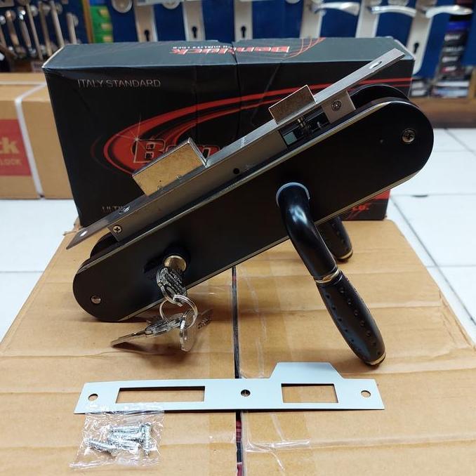 handle pintu besar hitam / handle pintu rumah besar set kunci komplit