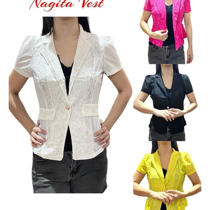 Termurah!! Vest Rompi Blazer Wanita Bangkok Brokat Brukat
