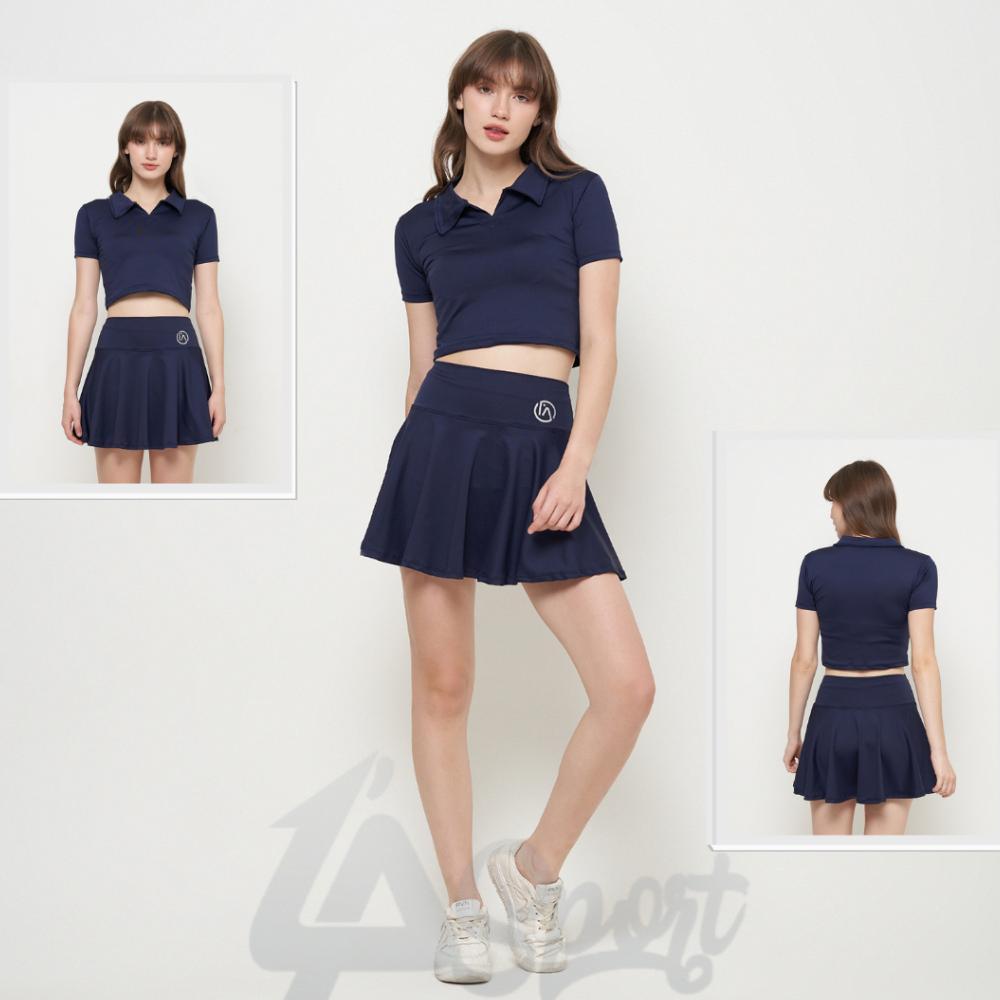 ORIGINAL SET OLAHRAGA WANITA CROP KERAH / SET TENIS / SET BADMINTON / SET GOLF / SET SENAM WANITA / 