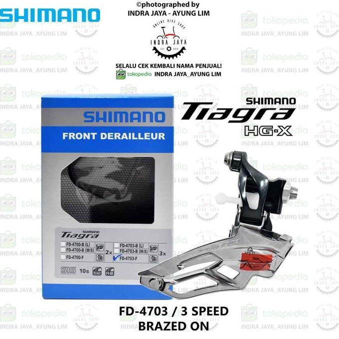 SHIMANO - FD TIAGRA FD4703F - Front Derailleur 3x10-speed Braze oN