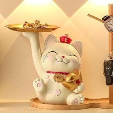 Pajangan Kucing Fortune Lucky Cat Tray Fortune