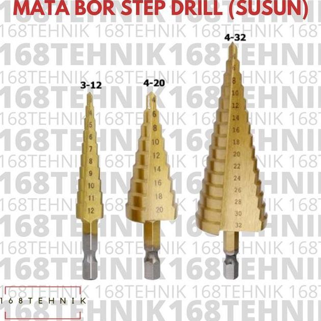 Mata Bor Step Drill 4-32 Mm Hss / Mata Bor Susun Hss / Mata Bor Pagoda