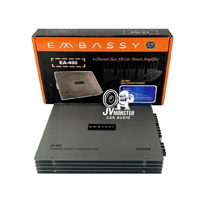 jresome.idde  - EMBASSY Power EA 460 Max 10000 Watt 4 Channel Mosfet Power Amplifier dengan Bass Boo