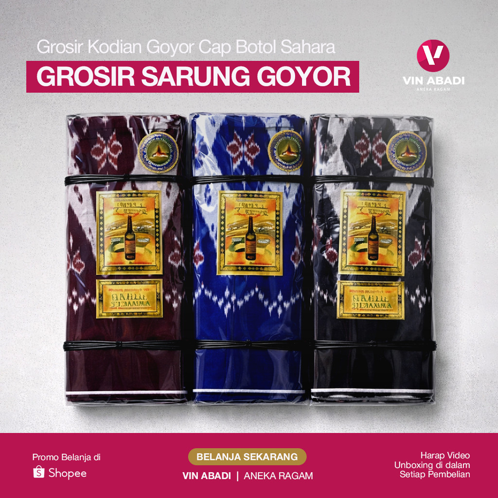 Grosir Kodian Sarung Goyor Printing Botol Sahara