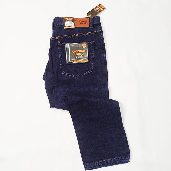 Hose- Celana Panjang Jeans Standar Pria Desa Oxygen Hugo Rna Navy Blue - Hitam - Distro Denim Santai