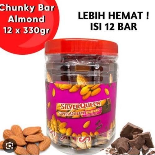 Coklat Silverqueen Bar Chunky Jar Almond 30Gr