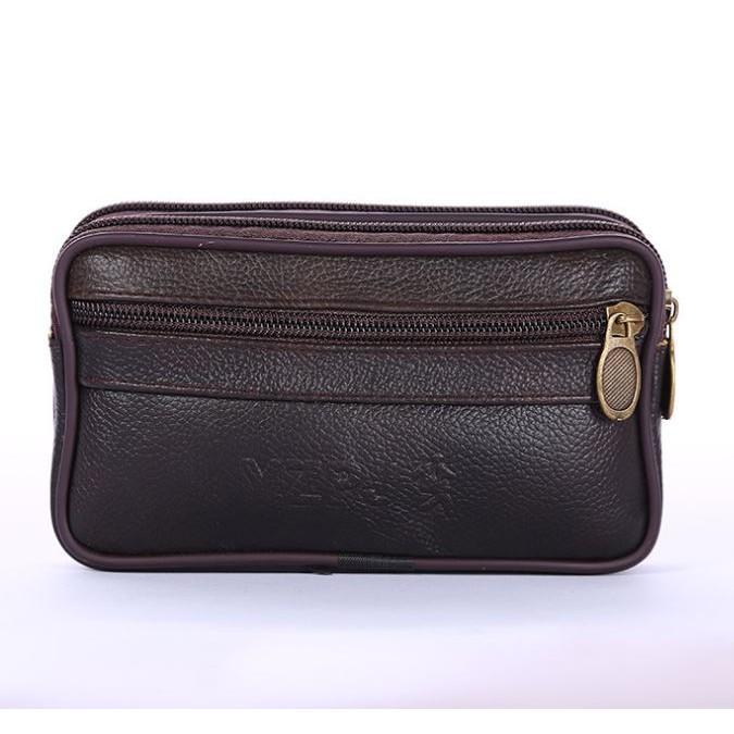 Pouch Pria Morgan Wa005B7 Hand Bag Kulit Coklat Murah Fashion Korea Batam Paris Kecil