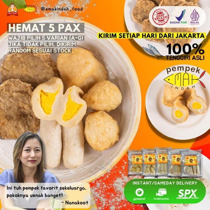 Pempek Emak Indah Food - Pempek Palembang Asli - Paket Hemat 5 Pax