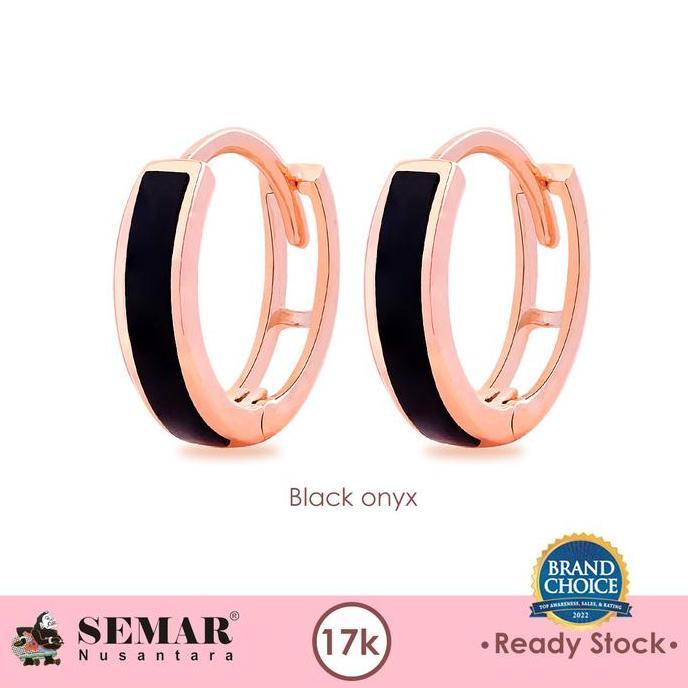 Tevanikarya - Anting Emas Jepit Rula Black Colour Gold 17K Semar Nusantara