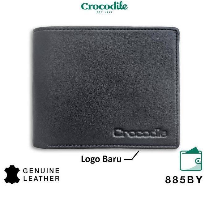 Crocodile 885BY Dompet Pria Men Wallet Leather Kulit Original - Hitam