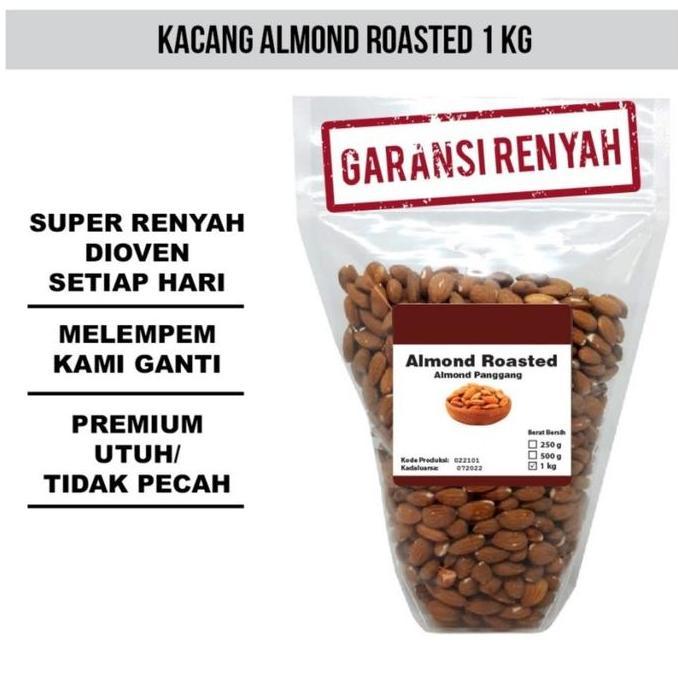 1Kg Roasted Almond / Kacang Almond Panggang / Almond Roasted