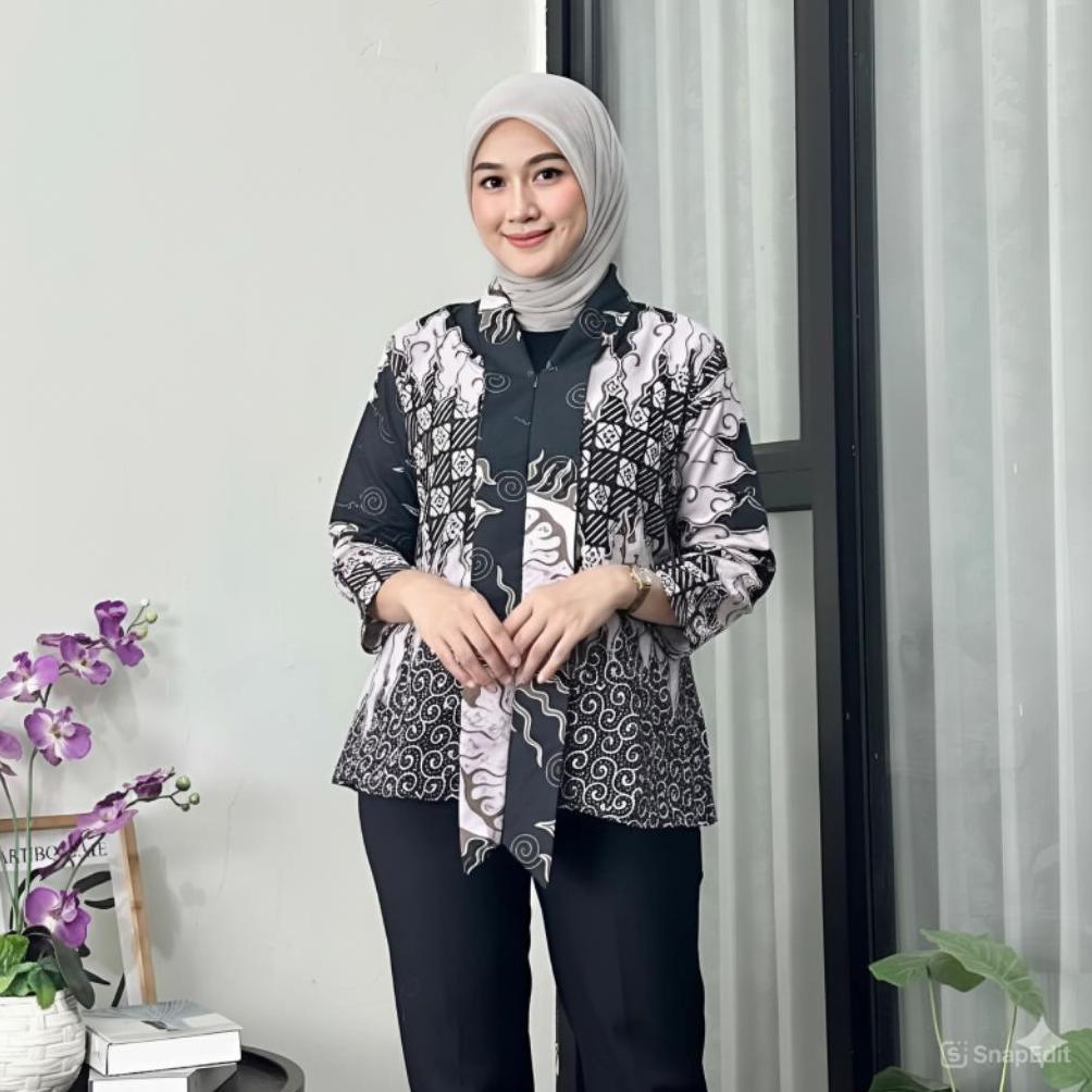 Recommended Blouse Atasan Batik Wanita Blus Batik Blarak Pancal