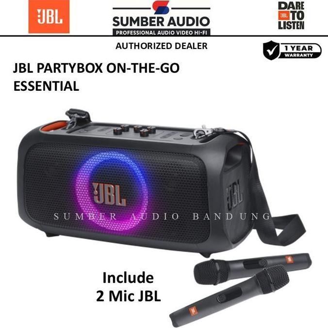 TERBARU - JBL Partybox On The Go Essential 2 Mic JBL Partybox OTG On-The-Go Essential, Speaker Porta