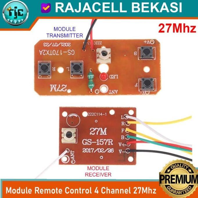 Module Pcb Mainan Rc Remot Kontrol Universal 27Mhz 4Ch Gs-170Tx Gs157R