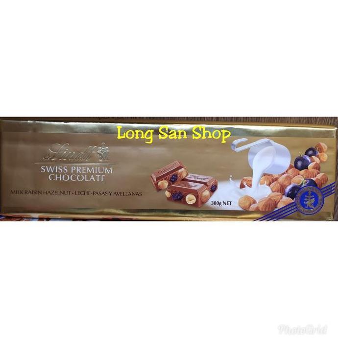 Lindt Swiss Premium Gold Bar Chocolate 300Gr Coklat Import