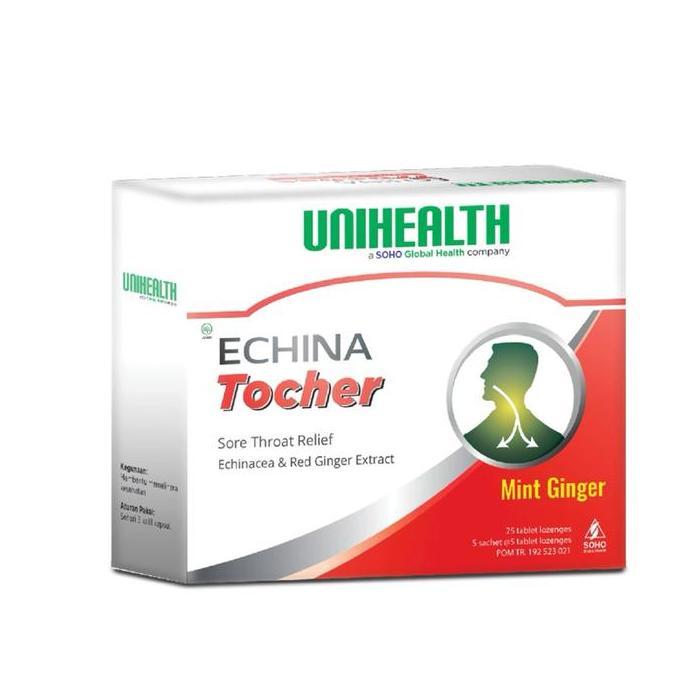 Echina Tocher Permen Hisap Sakit Tenggorokan Unihealth Jahe Candy
